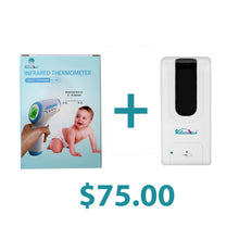 Load image into Gallery viewer, Non-Contact Hand Sanitizing Dispenser and Non-Contact Thermometer Combo Pack
